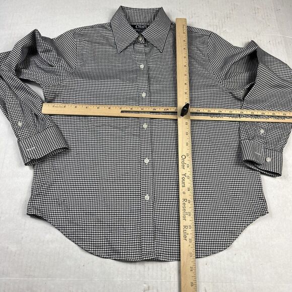 Chaps Womens No Iron Button Down Shirt Plaid Long Sleeve Collared Top PS Petites - Picture 6 of 10